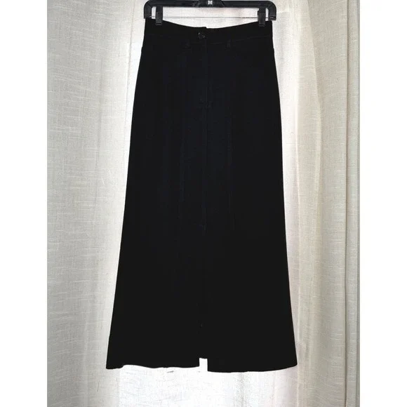 ME+EM Wool Blend Travel Tailoring Midi Skirt Black Pockets Size 2 US 6 UK - Picture 3 of 10